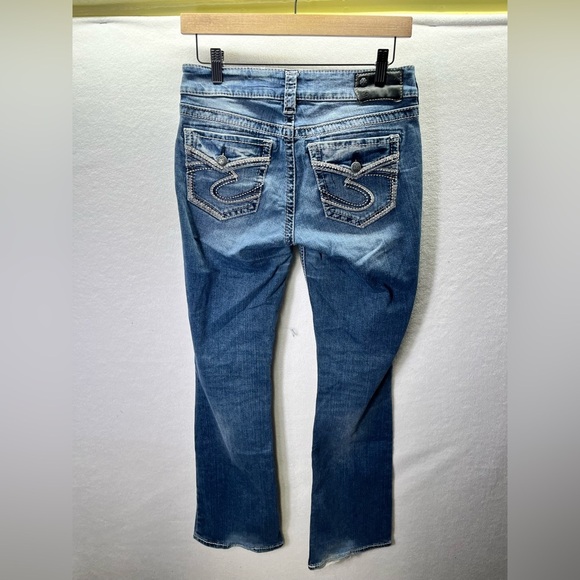 Silver Jeans Suki Mid Boot Cut Fluid Denim Jeans Womens 27 Stretch Pockets 2155 - Picture 1 of 12